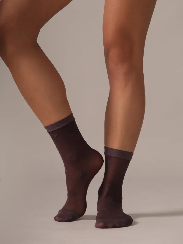 anti - static women tights for a hassle - free experienceMega Dot Pattern Sheer Socks in Plum anti - static women tights for a hassle - free experienceMega Dot Pattern Sheer Socks in Plum