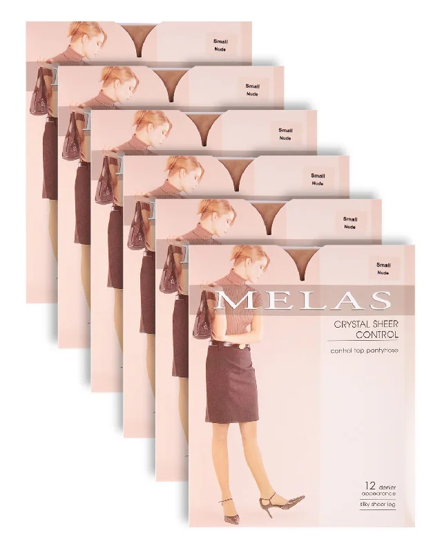 Melas Crystal Control 12 Denier Stockings 6 Pack - Nude AS6096