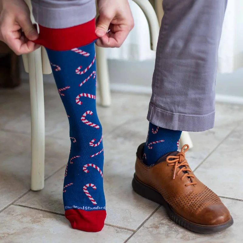 Women's heated electric socks for cold days​Men's Candy Cane Lane Socks