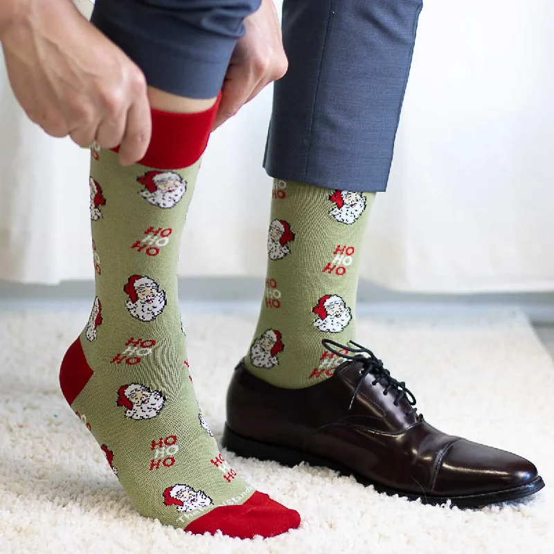 Women's ankle socks with a silicone grip​Men's HoHoHo Santa Socks