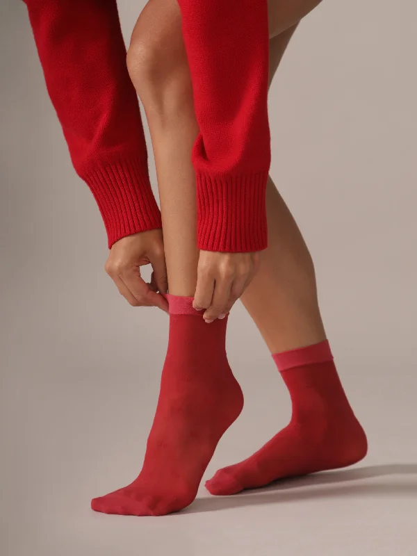 women tights with a blend of spandex for stretchMicro Bow Pattern Sheer Socks in Cherry women tights with a blend of spandex for stretchMicro Bow Pattern Sheer Socks in Cherry