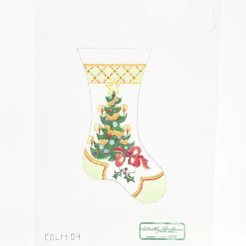 Toddler - sized soft cotton stockings​Mini Stocking with Christmas Tree and Present