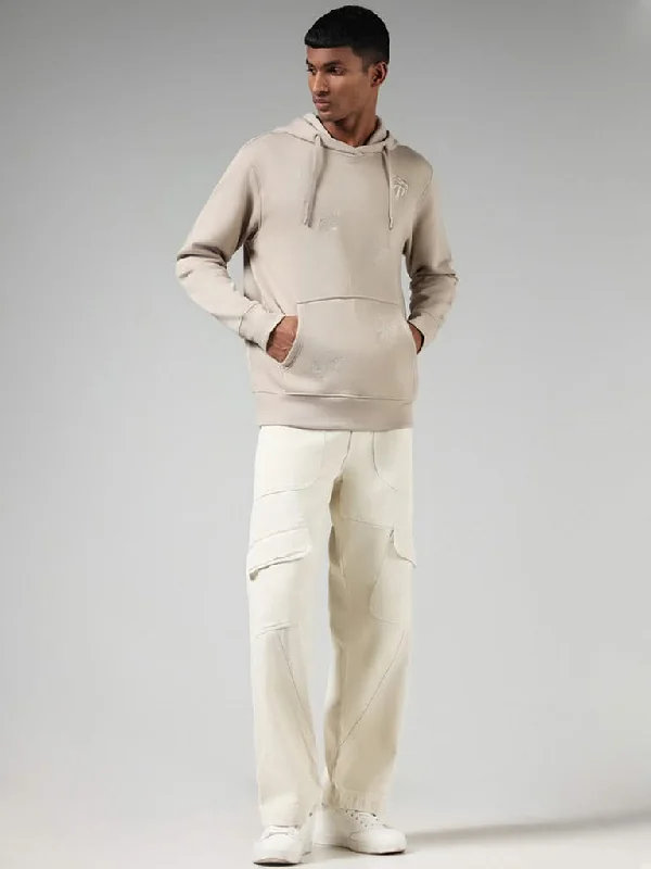Women's lace - trimmed evening pants Light - wash women jeans for a fresh and summery appearance Nuon Beige Embroidered Cotton Blend Relaxed-Fit Hoodie Women's lace - trimmed evening pants Light - wash women jeans for a fresh and summery appearance Nuon Beige Embroidered Cotton Blend Relaxed-Fit Hoodie