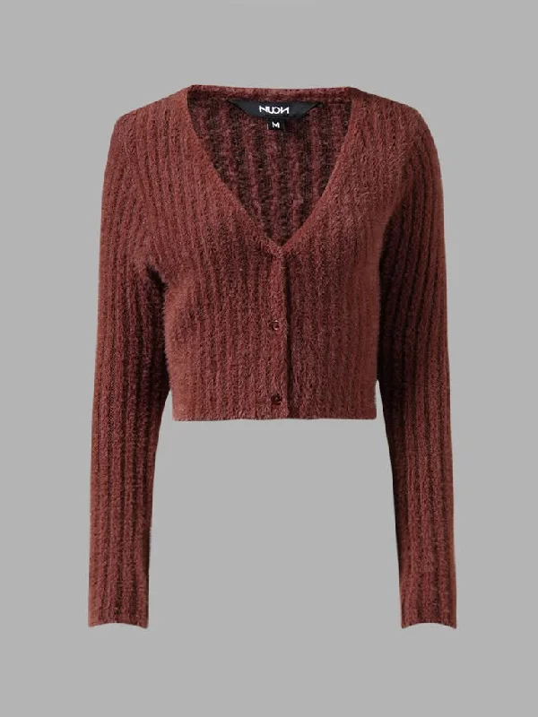 Women's elastic - waist lounge pants Acid - wash women jeans with a retro finish Nuon Brown Knitted Sweater Women's elastic - waist lounge pants Acid - wash women jeans with a retro finish Nuon Brown Knitted Sweater
