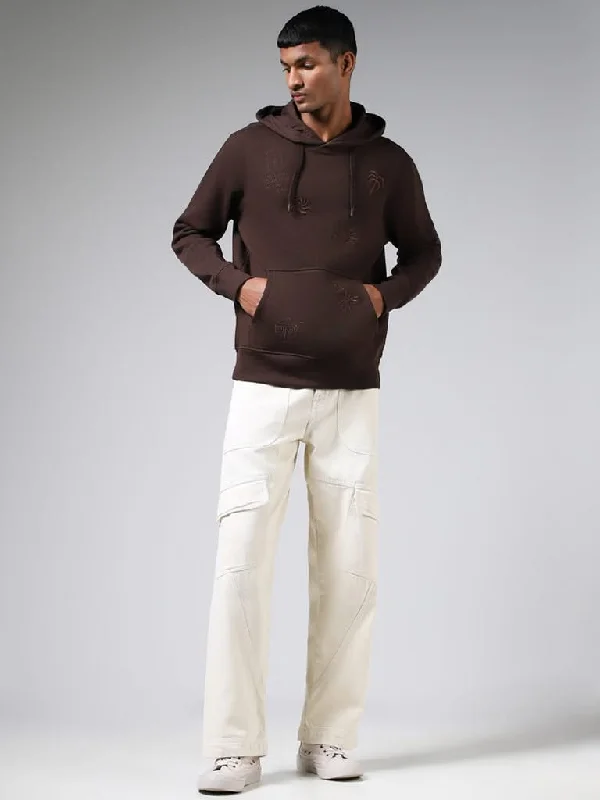 Women's silk evening pants Stretch women jeans for enhanced mobility and comfort Nuon Dark Brown Embroidered Cotton Blend Relaxed-Fit Hoodie Women's silk evening pants Stretch women jeans for enhanced mobility and comfort Nuon Dark Brown Embroidered Cotton Blend Relaxed-Fit Hoodie