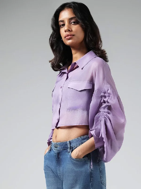 Women's pants for business trips Bootcut women jeans to complement various shoe styles Nuon Solid Purple Crop Shirt Women's pants for business trips Bootcut women jeans to complement various shoe styles Nuon Solid Purple Crop Shirt
