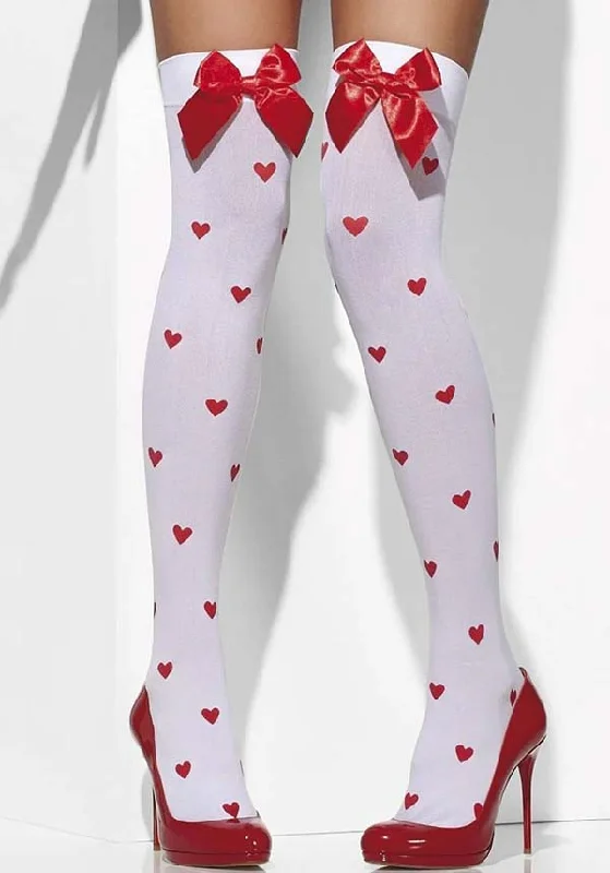 Opaque [White] | HOLD UPS [Red Bow & Heart Print]