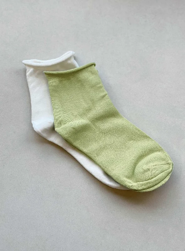 women tights for a movie - night at home in comfortParker Sock Pack Green / White