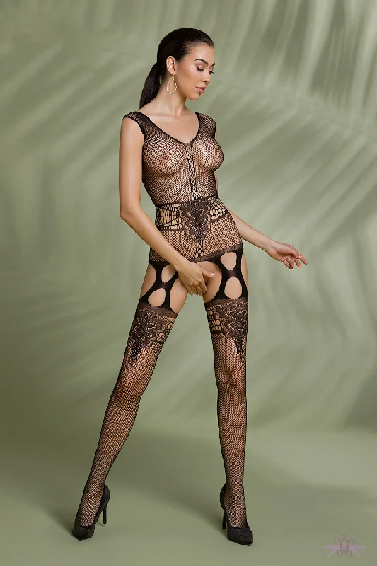 Over - the - knee leatherette fashion stockingsPassion Eco Courtney Black Bodystocking Over - the - knee leatherette fashion stockingsPassion Eco Courtney Black Bodystocking