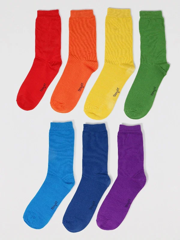 Rainbow Leftover Bamboo 7 Pack Sock Box