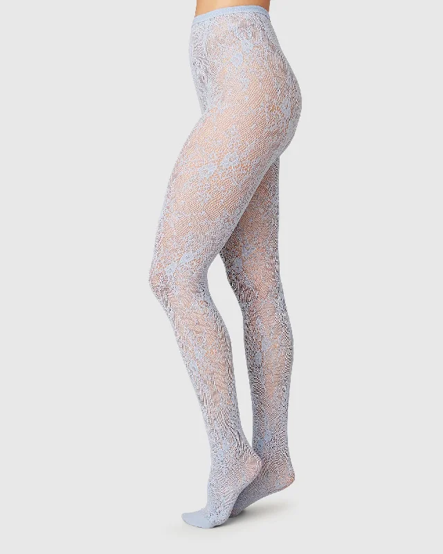 Rosa Lace Tights | Dusty Blue