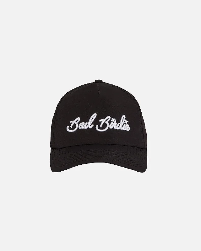 Women's stretchy spandex blend sports socks​Script Hat - Black