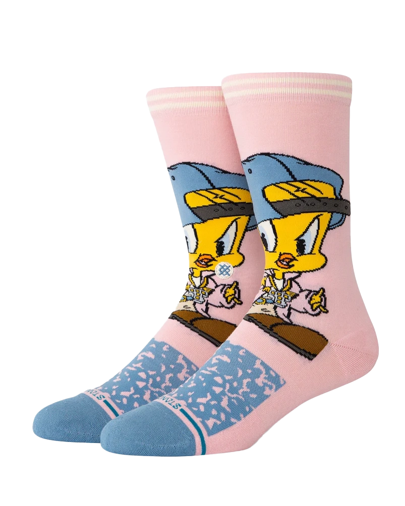 Womens Tweety Crew Socks in Pink