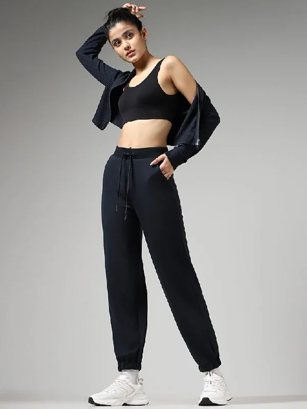 Women's expensive designer pants Dark - wash women jeans for a sophisticated and slimming effect Studiofit Self-Striped Blue Track Pants Women's expensive designer pants Dark - wash women jeans for a sophisticated and slimming effect Studiofit Self-Striped Blue Track Pants