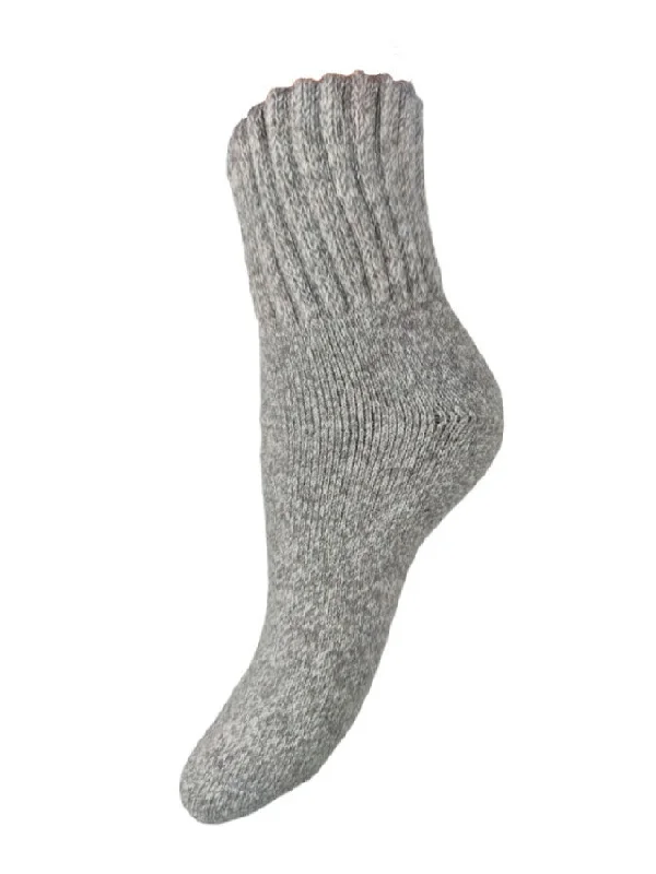 Thick Light Grey Wool Blend Socks