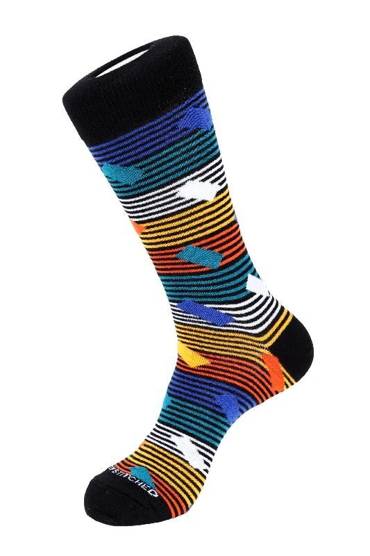 Women's cashmere - lined nylon ankle socks​BRICK STRIPE