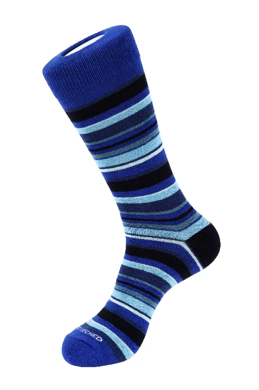 Satin - finish women's nylon dress socks with bows​COMPANION STRIPE
