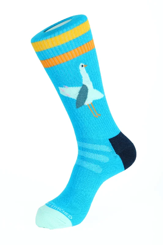 SEAGULL SURFING MASCOT ATHLETIC SOCKS