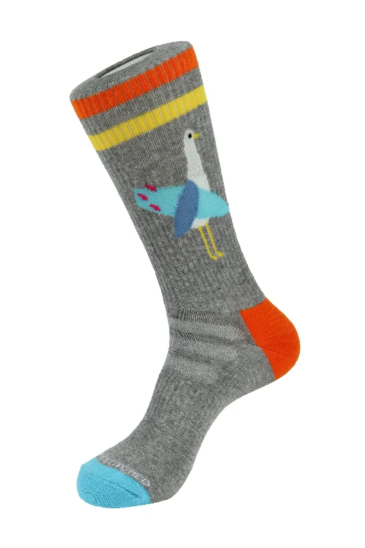 SEAGULL SURFING MASCOT ATHLETIC SOCKS