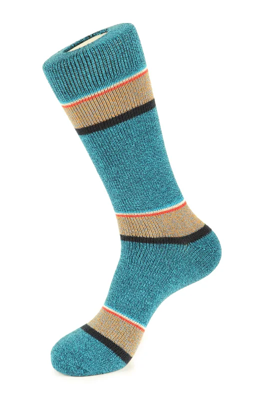Women's cashmere - lined nylon ankle socks​Euro Stripe