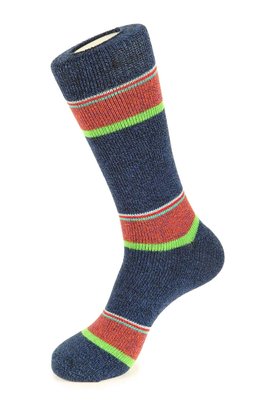 Women's floral - embroidered nylon dress socks​Euro Stripe