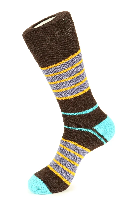 Women's ankle - length socks with pom - pom accents​Travel Stripe
