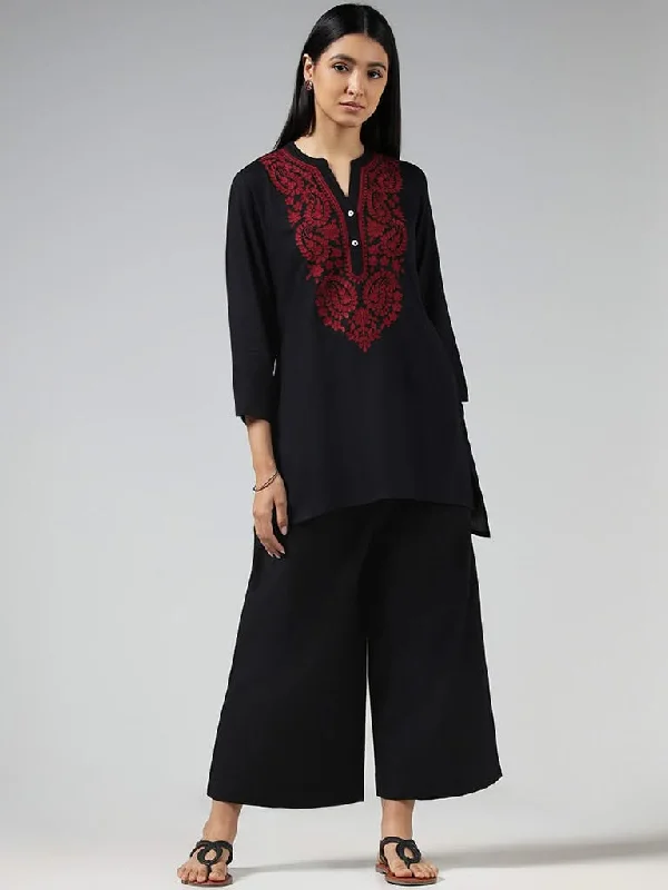 Women's striped business pants Bootcut women jeans to complement various shoe styles Utsa Black Embroidered Kurti Women's striped business pants Bootcut women jeans to complement various shoe styles Utsa Black Embroidered Kurti