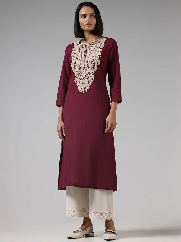 Women's pants for outdoor adventures Dark - wash women jeans for a sophisticated and slimming effect Utsa Maroon Embroidered Cotton Kurta Women's pants for outdoor adventures Dark - wash women jeans for a sophisticated and slimming effect Utsa Maroon Embroidered Cotton Kurta