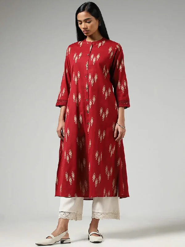 Women's pants with hidden pockets Embellished women jeans with studs or rhinestones for a glamorous touch Utsa Red Ikat Printed Cotton Buttoned Down Kurta Women's pants with hidden pockets Embellished women jeans with studs or rhinestones for a glamorous touch Utsa Red Ikat Printed Cotton Buttoned Down Kurta