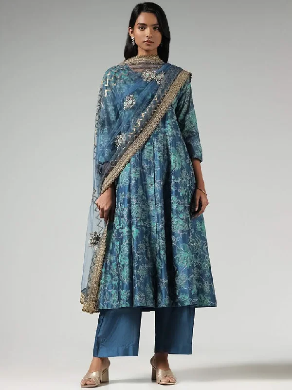 Women's silk evening pants Stretch women jeans for enhanced mobility and comfort Vark Blue Floral Printed Button-down Cotton Kurta, Palazzos, Inner and Dupatta Set Women's silk evening pants Stretch women jeans for enhanced mobility and comfort Vark Blue Floral Printed Button-down Cotton Kurta, Palazzos, Inner and Dupatta Set