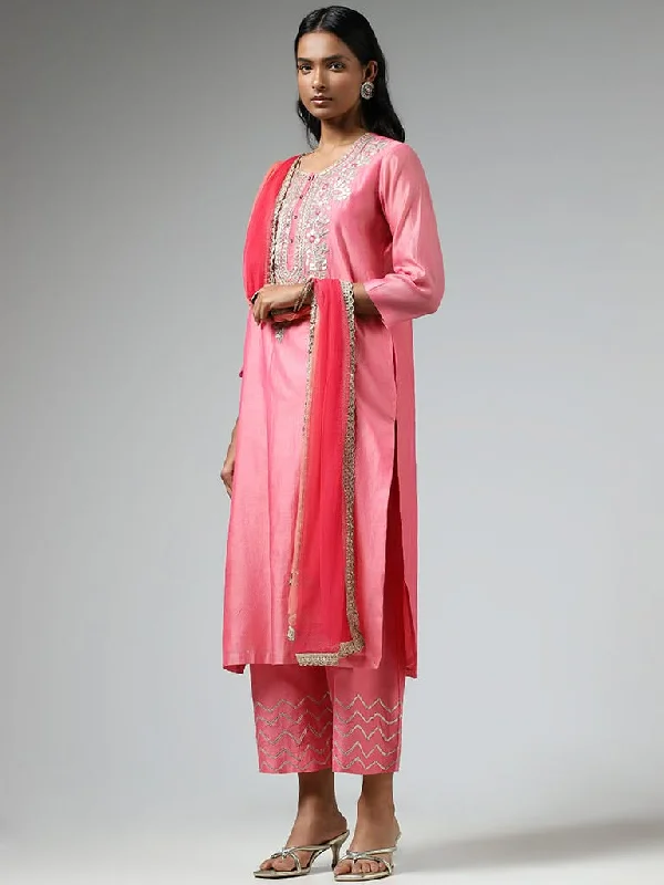 Women's pants for yoga studio Cargo women jeans with multiple pockets for added functionality Vark Pink Embroidered Kurta, Chevron Striped Palazzos & Dupatta Set Women's pants for yoga studio Cargo women jeans with multiple pockets for added functionality Vark Pink Embroidered Kurta, Chevron Striped Palazzos & Dupatta Set