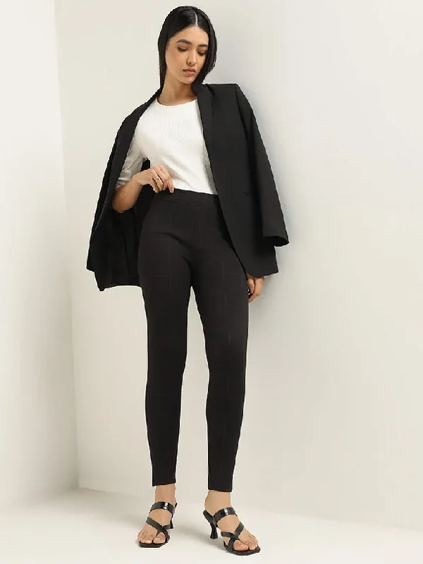 Women's sequined party pants Mom jeans for a nostalgic and casual look Wardrobe Black Checks Trousers Women's sequined party pants Mom jeans for a nostalgic and casual look Wardrobe Black Checks Trousers