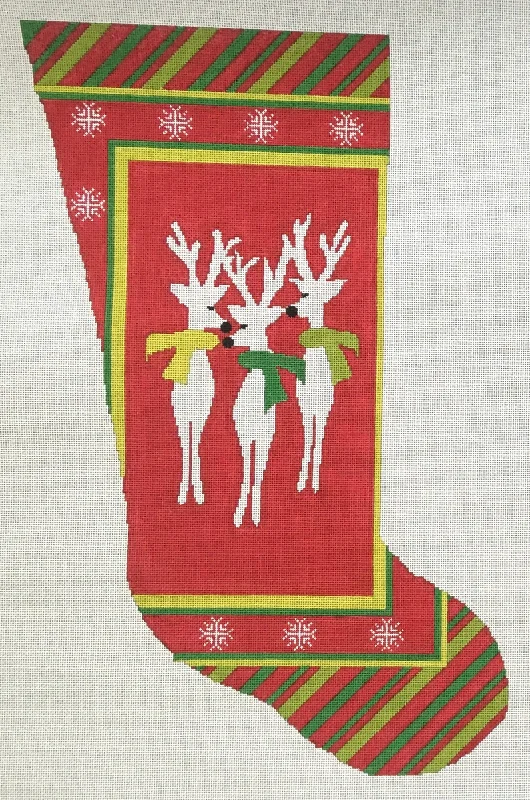 Tartan - print knee - high stockings​WSD-XM04 Reindeer with Scarves Stocking