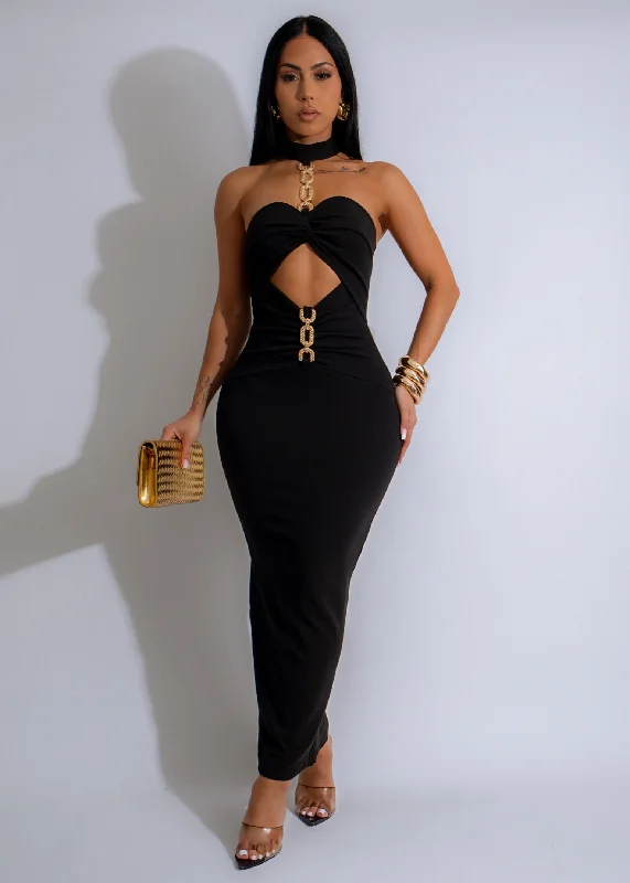 Midnight Empress Maxi Dress Black