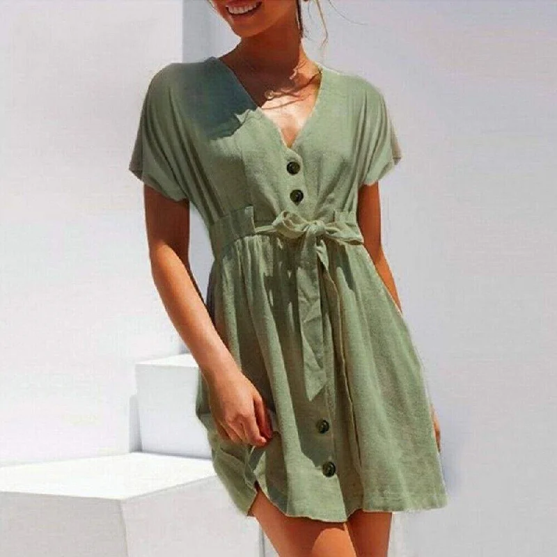 FashionSierra - Fashion Women Boho Cotton Linen Sundress