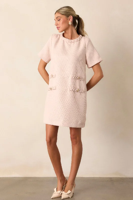 Stay The Same Taupe Tweed Mini Dress