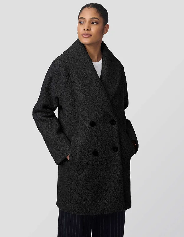 Embroidered women's cotton coats in a bohemian pattern for a unique designCity Retreat Textured Bouclé Coat Embroidered women's cotton coats in a bohemian pattern for a unique designCity Retreat Textured Bouclé Coat