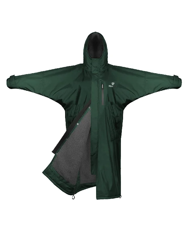 Mid - length women's down coats in a slim fit for a modern and sleek appearanceEvolution Women's | Thick Fleece | Fixed Hood | Black Forest Green/Grey Mid - length women's down coats in a slim fit for a modern and sleek appearanceEvolution Women's | Thick Fleece | Fixed Hood | Black Forest Green/Grey