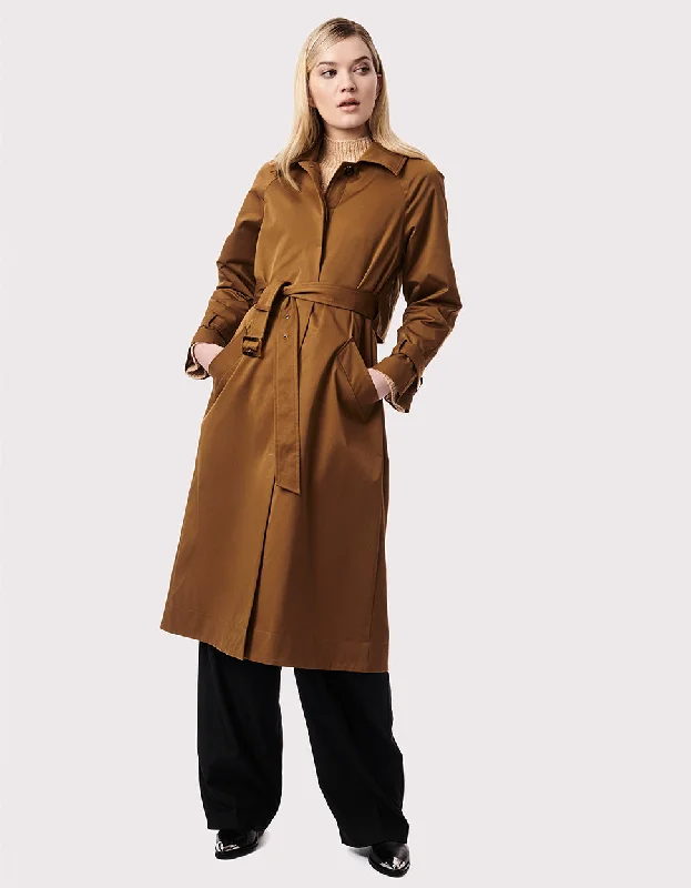 Women's long - sleeve wool coats in a houndstooth pattern for a classic charmGetaway Belted Long Rain Coat Women's long - sleeve wool coats in a houndstooth pattern for a classic charmGetaway Belted Long Rain Coat