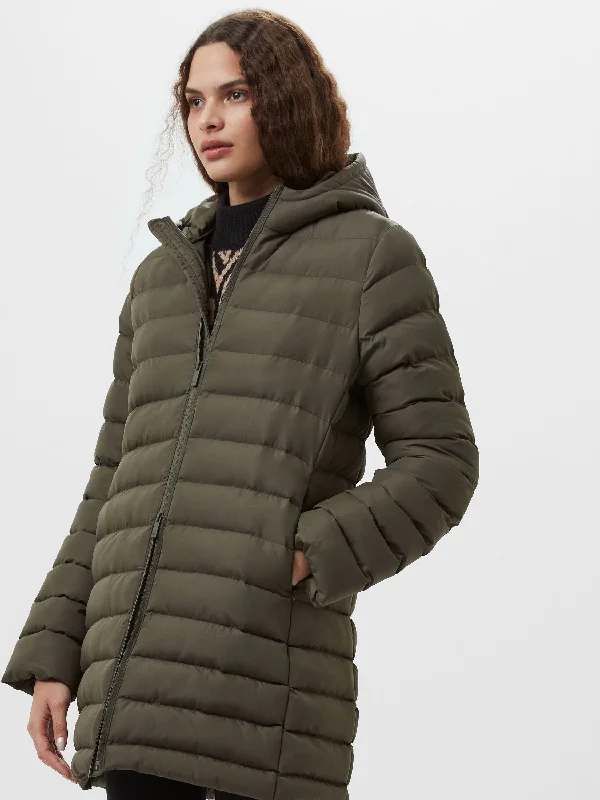 Mid - length women's down coats in a slim fit for a modern and sleek appearanceHooded Puffer Coat Mid - length women's down coats in a slim fit for a modern and sleek appearanceHooded Puffer Coat