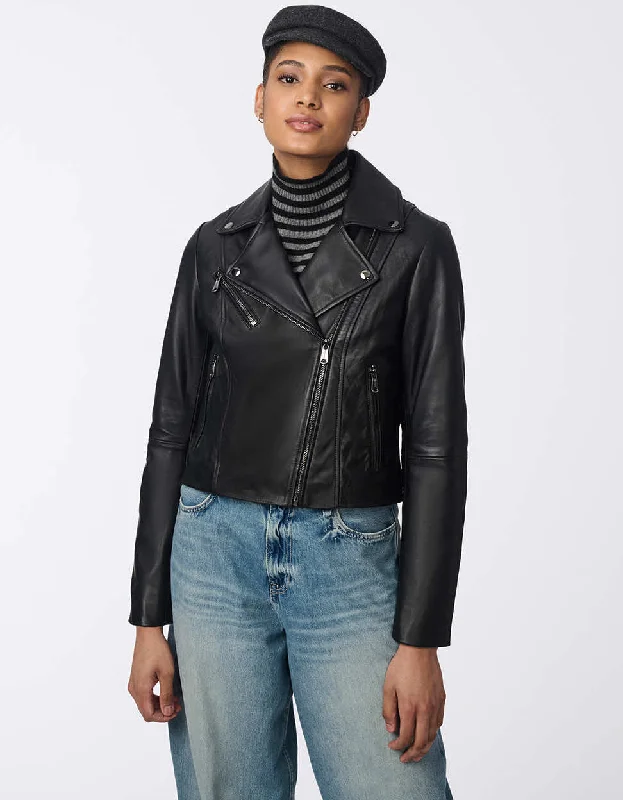 Women's knee - length wool blend coats with a fur collar for added warmthJet Leather Jacket Women's knee - length wool blend coats with a fur collar for added warmthJet Leather Jacket