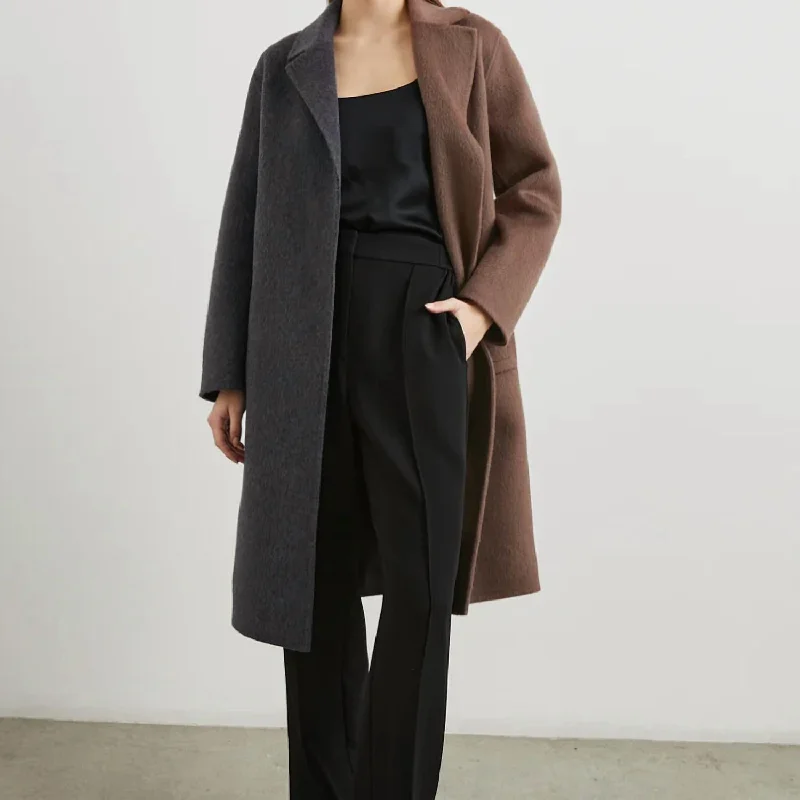 Women's reversible down coats with two - tone designs for versatile stylingLore Coat In Charcoal Mink Mix Women's reversible down coats with two - tone designs for versatile stylingLore Coat In Charcoal Mink Mix