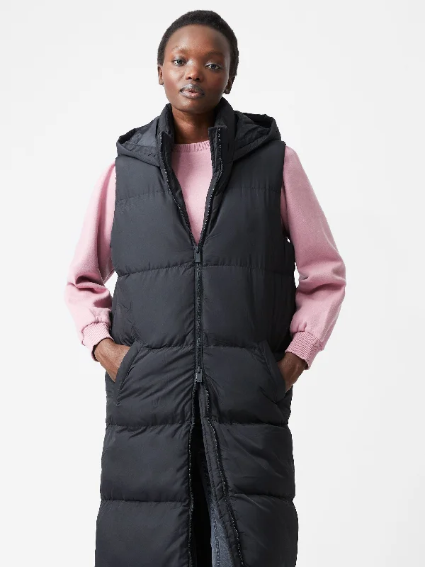 Women's long - sleeve wool coats in a houndstooth pattern for a classic charmRow Long Gilet