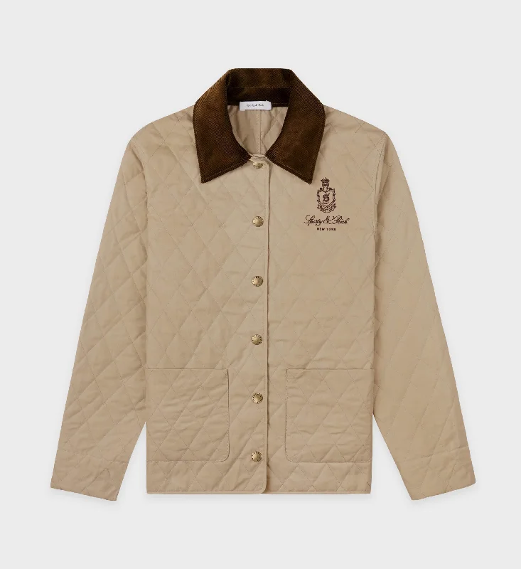 Women's reversible down coats with two - tone designs for versatile stylingVendome Quilted Jacket - Beige/Chocolate Women's reversible down coats with two - tone designs for versatile stylingVendome Quilted Jacket - Beige/Chocolate
