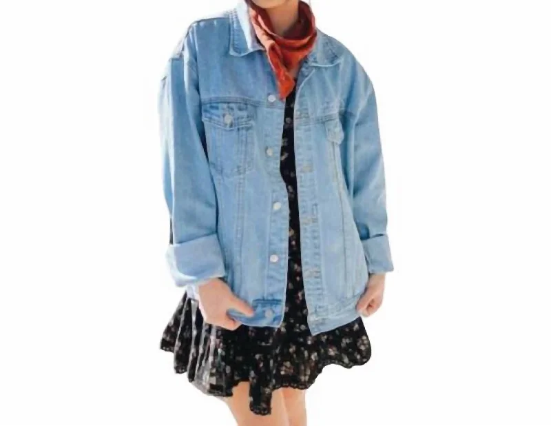 Shearling - lined women's leather coats for ultimate warmth and luxuryWhat A Friend We Have In Jesus Jacket In Light Blue Denim Shearling - lined women's leather coats for ultimate warmth and luxuryWhat A Friend We Have In Jesus Jacket In Light Blue Denim