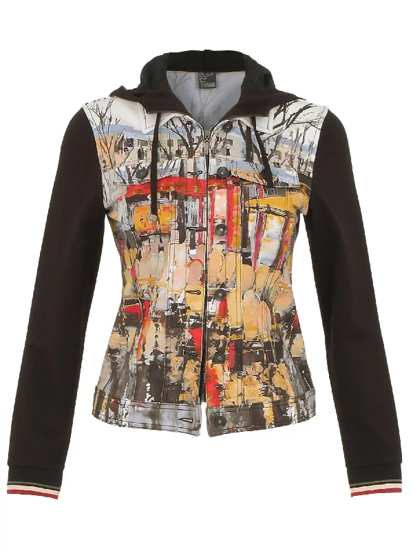 Women's reversible down coats with two - tone designs for versatile stylingWomen's Parisian Reflection Hooded Jacket In Multi-Colored Women's reversible down coats with two - tone designs for versatile stylingWomen's Parisian Reflection Hooded Jacket In Multi-Colored