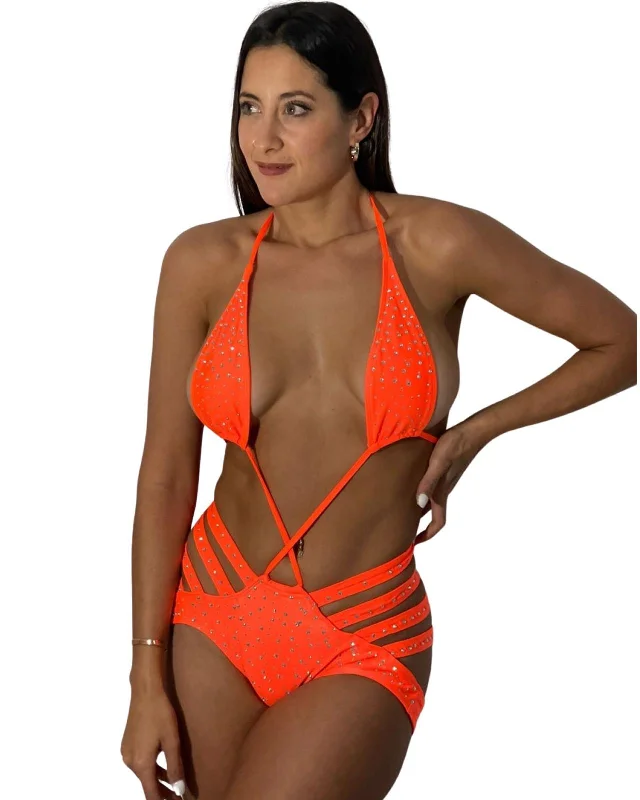 Animal print women thongs for a wild look​1O Body Samanta With Stones