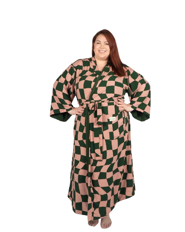 striped women robes in classic patternsAlice Long Reversible Robe