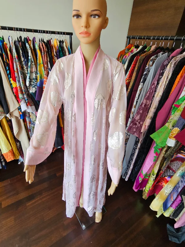 women robes with a hand - painted designCharlotte pink abaya