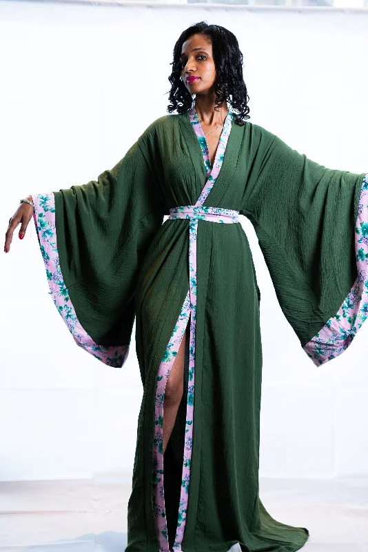 women robes for a stylish hospital stayClaire cotton kimono robe